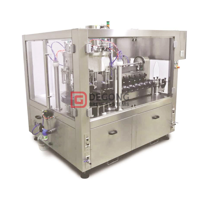 Équipement automatique de contre-pression Rinçage-remplissage-sertissage pour la mise en conserve de produits gazéifiés jusqu'à 1 500 boîtes par heure