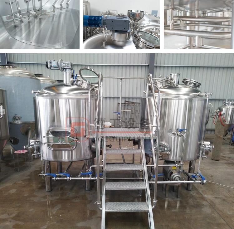 Ligne de fabrication de bière conique SS 304 à double paroi isolée de 500 litres avec chauffage électrique et à vapeur